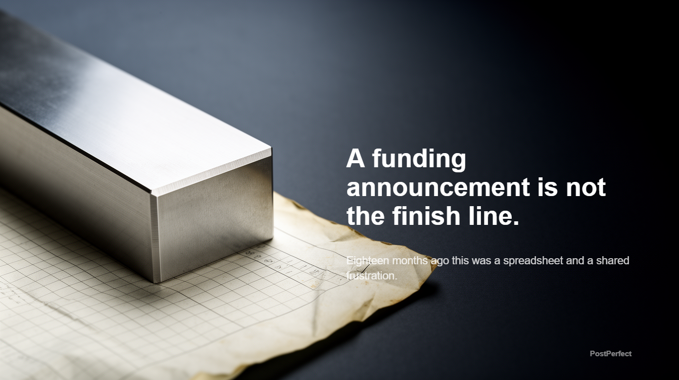Announcement LinkedIn visual: We just closed our seed round