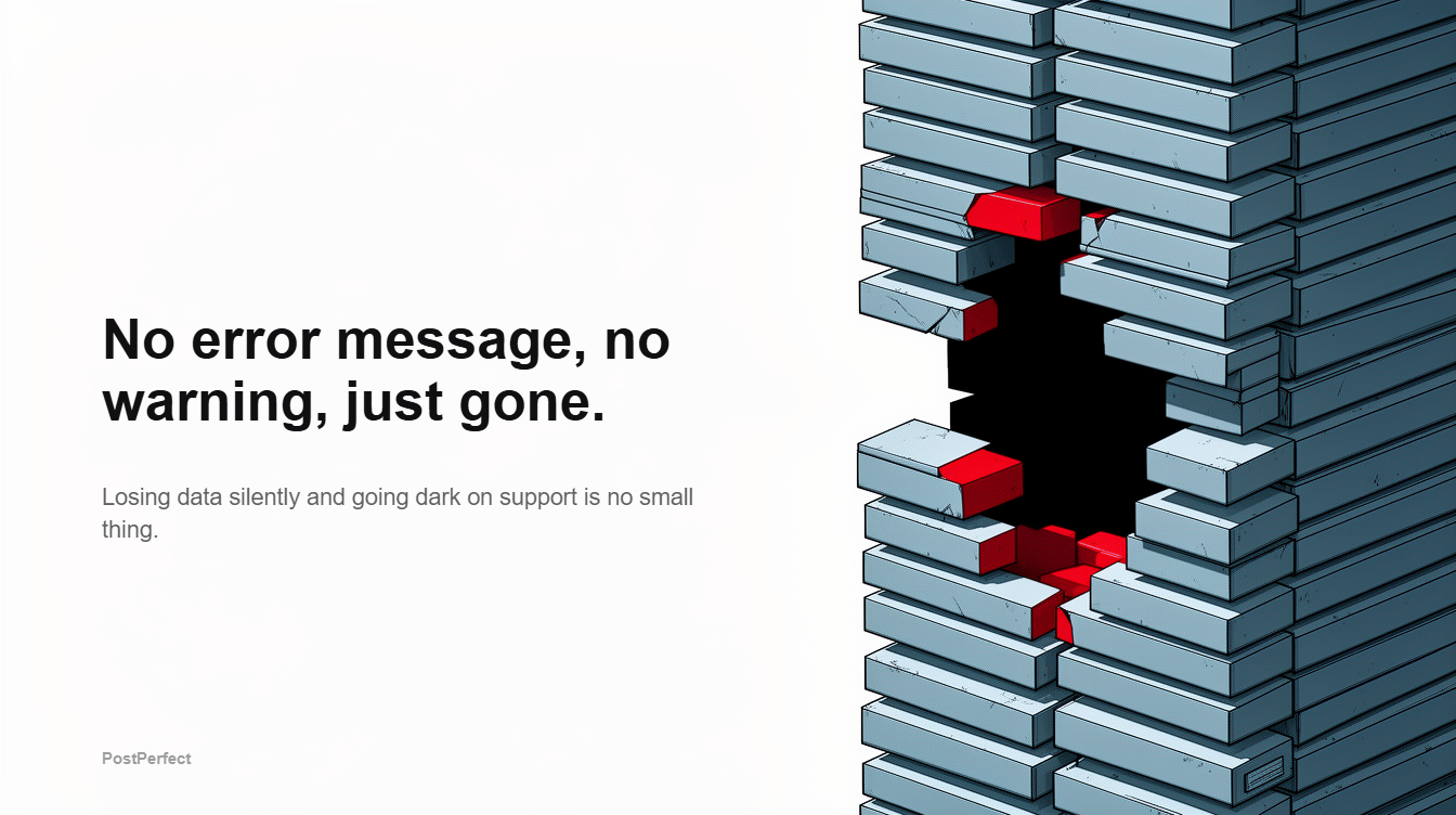 Product Feedback LinkedIn visual: When a tool breaks trust silently